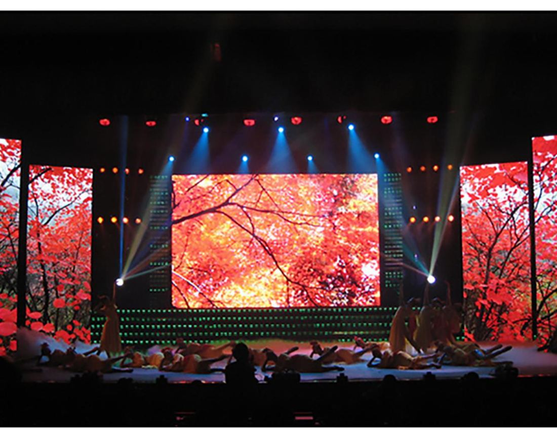 Curved rental LED screen at a live event